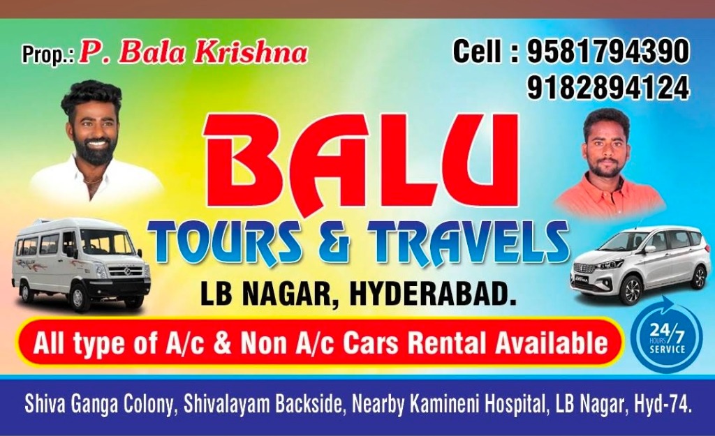 P. Bala Krishna - Balu Tours & Travels Card